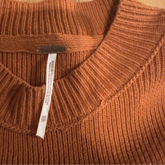 Free People Warm Rust Oversized Sweater - Picture 2 of 4